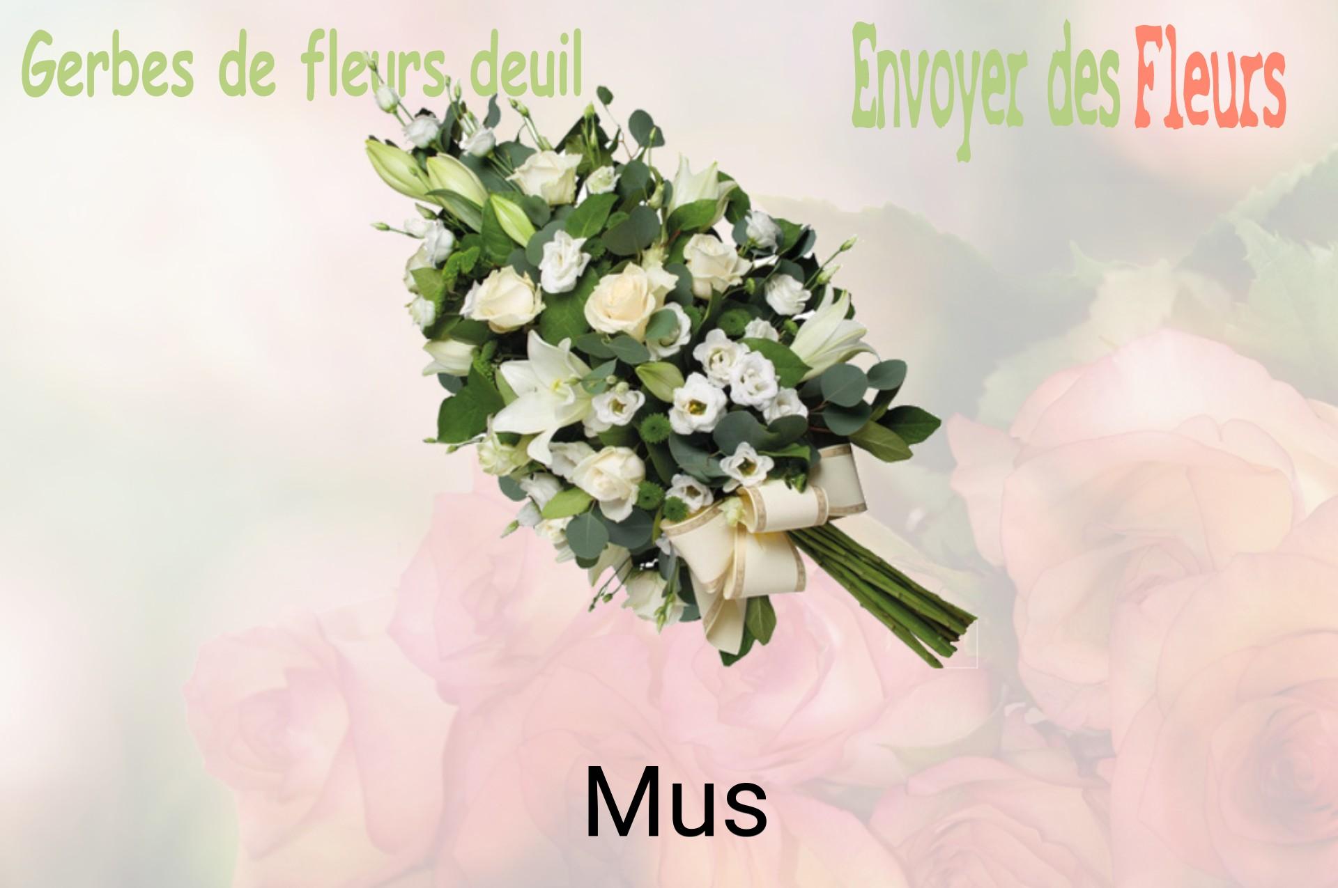 Gerbe de fleurs de deuil livrée à Mus